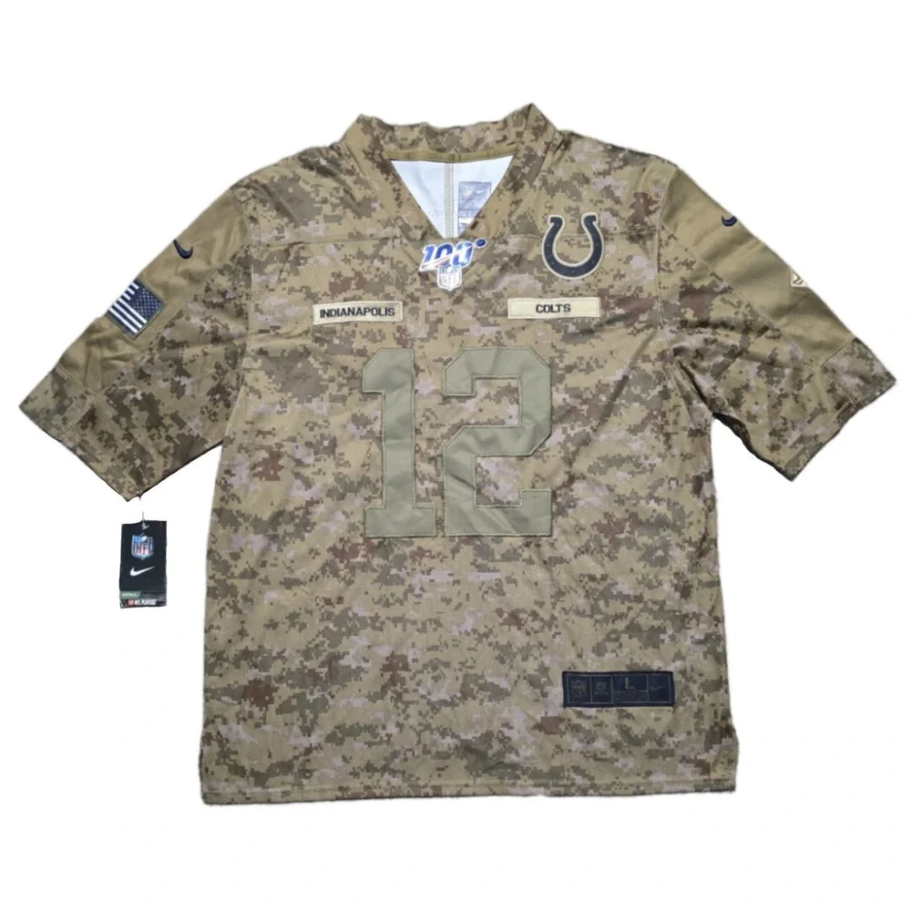 Rare Andrew Luck Nike On Field Salute To Service Colts Jersey Digital Camo Large